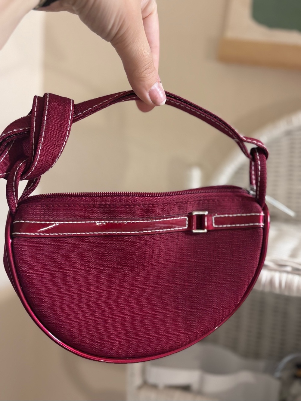 Estée Lauder Burgundy Half-Moon Top-Handle mini Bag